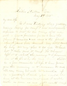 Joseph Culver Letter, May 19, 1865, Page 1
