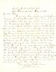 Joseph Culver Letter, May 23, 1865, Page 1