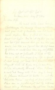 Joseph Culver Letter, May 3, 1864, Page 1