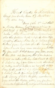 Joseph Culver Letter, November 16, 1862, Page 1