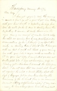 Joseph Culver Letter, November 27, 1862, Page 1