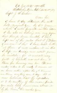 Joseph Culver Letter, November 3, 1864, Page 1