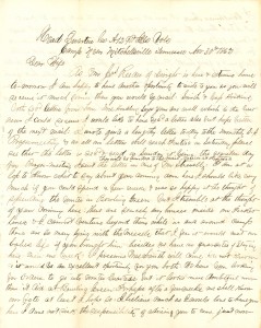Joseph Culver Letter, November 30, 1862, Page 1