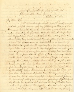 Joseph Culver Letter, October 9, 1864, Page 1