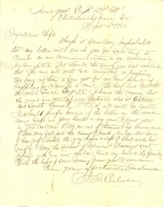 Joseph Culver Letter, September 10, 1864, Page 1