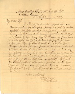 Joseph Culver Letter, September 30, 1864, Page 1