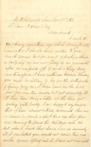 Joseph Culver Letter, December 17, 1862, Page 1
