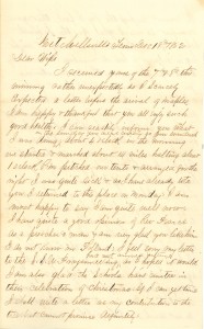 Joseph Culver Letter, December 18, 1862, Page 1