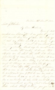 Joseph Culver Letter, December 3, 1862, Page 1