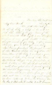 Joseph Culver Letter, December 7, 1862, Page 1