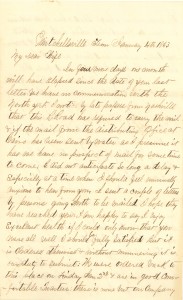 Joseph Culver Letter, January 4, 1863, Page 1