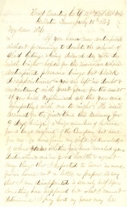 Joseph Culver Letter, July 10, 1863, Page 1
