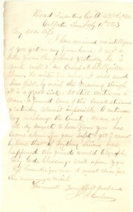 Joseph Culver Letter, July 15, 1863, Page 1