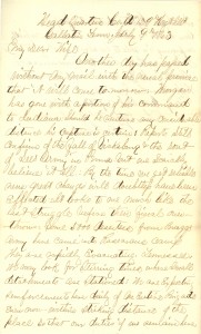 Joseph Culver Letter, July 9, 1863, Page 1