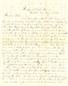 Joseph Culver Letter, August 10, 1863, Page 1