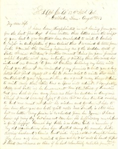 Joseph Culver Letter, August 19, 1863, Page 1