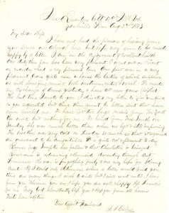 Joseph Culver Letter, August 27, 1863, Page 1