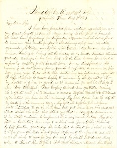 Joseph Culver Letter, August 30, 1863, Page 1