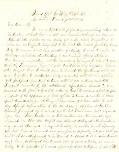 Joseph Culver Letter, September 19, 1863, Page 1