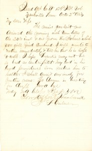 Joseph Culver Letter, October 2, 1863, Page 1