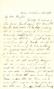Joseph Culver Letter, October 8, 1863, Page 1