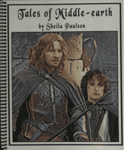Fan art of Boromir and Pippin from The Lord of the Rings films. They are standing together with Boromir's bow and arrow.