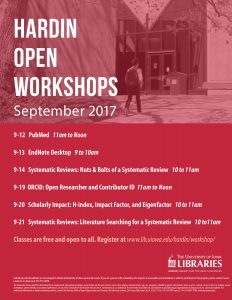 schedule of workshops