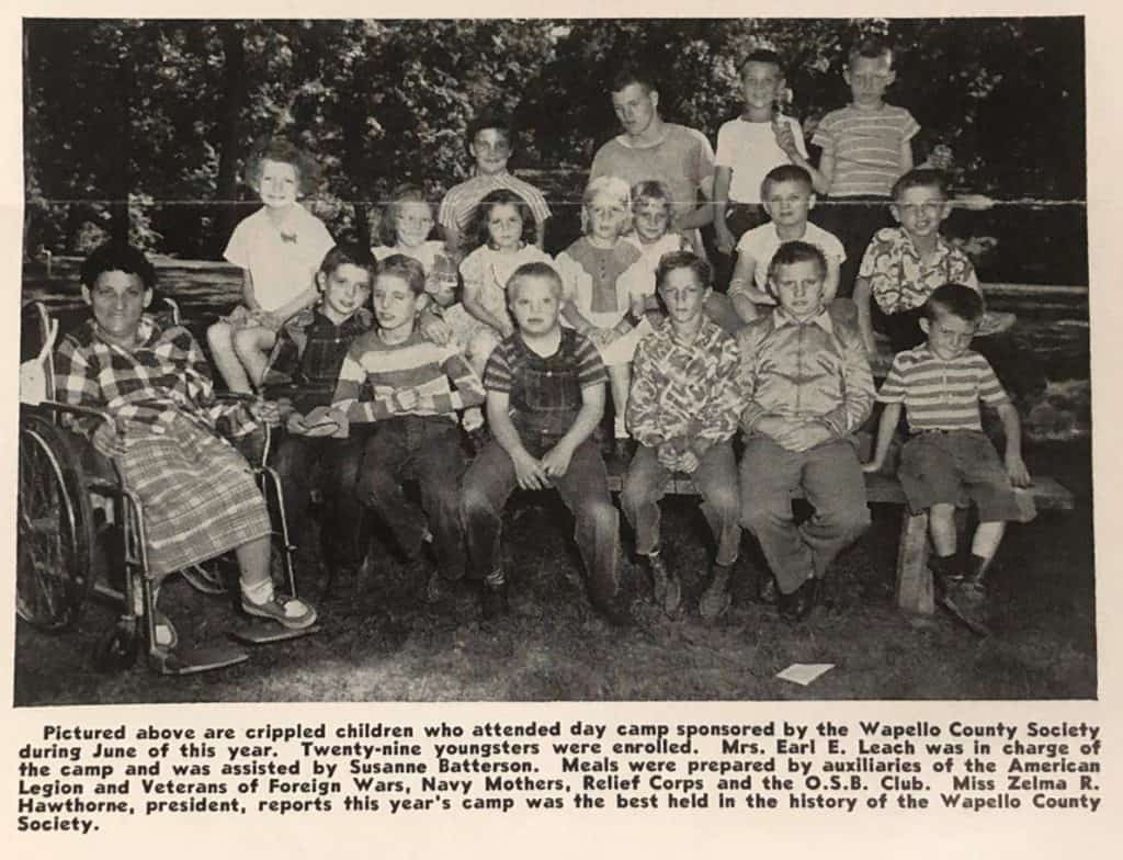Image of several children with disabilities attending day camp in Wapello County Iowa