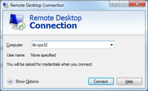 Remote Desktop simple dialog