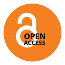 open padlock open access symbol on orange background