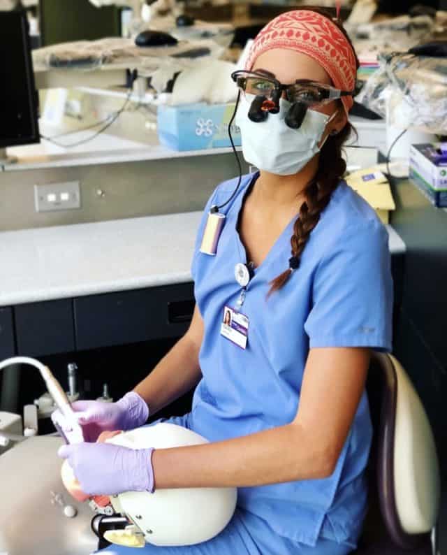 Kayla Erps working as dentist