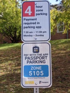 says 4 hour parking payment required in parking app