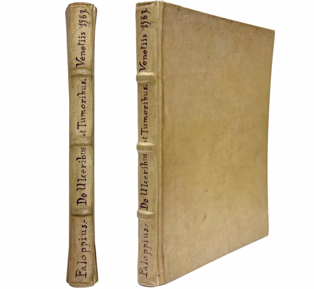 vellum cover of rare medical book