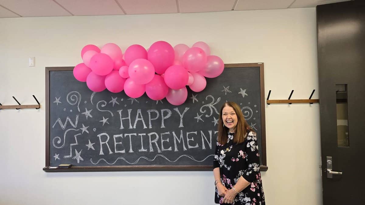 woman with balloons