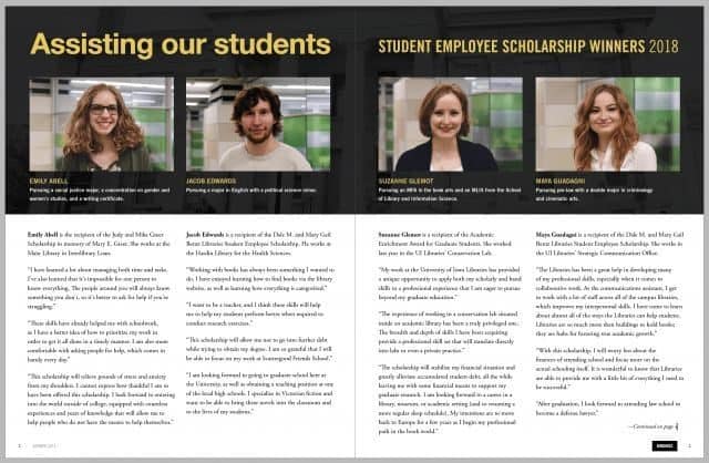 UI Student Employee Scholarship winners 2018