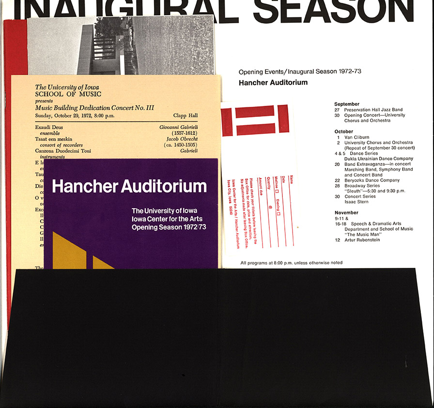 hancher inaugural season packet of promotional materials