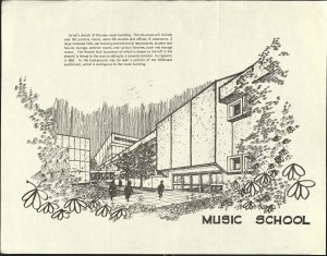 rendering of the School of Music Building late 1960s