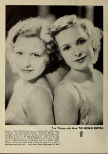 Priscilla and Rosemary Lane photograph in Radio Digest June 1933