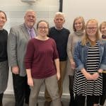 Benton scholarship winners with Ray Benton and library staff