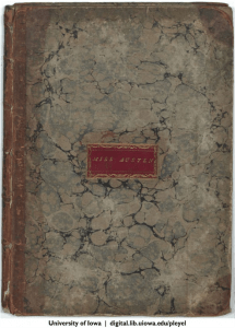 cover of volume of pleyel's six sonatas with nameplate Miss Austen