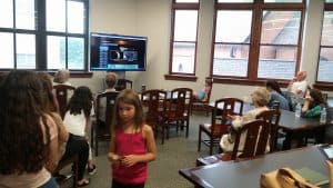 NASA's live stream on the big screen at the Sciences Library