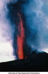 Image of Lava fountain at Pu'u O'o in 1984