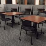 Photo of study booths and tables