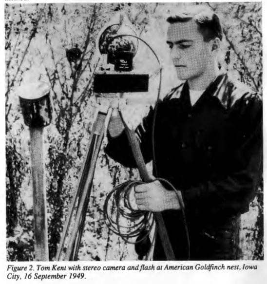 Image of Tom Kent with camera in 1949