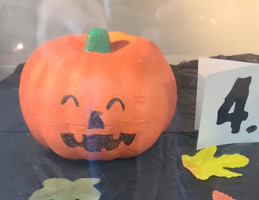 Pumpkin decorated with a toothy smile