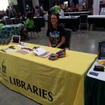 U.I. Libraries Table display in the dealer's room at the World Con Science Fiction Convention