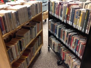 Two carts of books