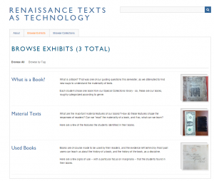 Rennaissance Texts as Technology main page