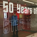 Exhibition title on the front window "50 Years of Star Trek"