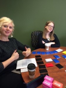 Heidi Wiren Bartlett and Colleen Theisen play History of the Book: The Game.